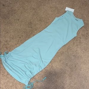 Side scrunched midi dress